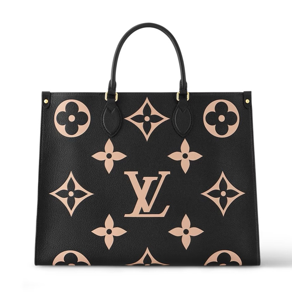 Louis Vuitton LV Tote Bag On the Go MM Black Monogram Empreinte Bicolor